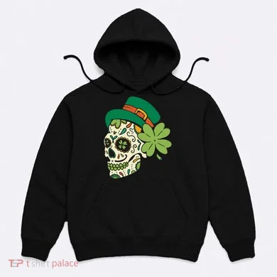 St Patricks Clover Skull Hoodie