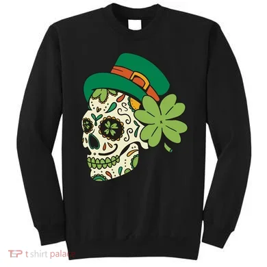 St Patricks Clover Skull Sweatshirt