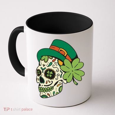 St Patricks Clover Skull Coffee Mug