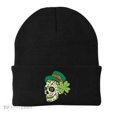 St Patricks Clover Skull Beanie
