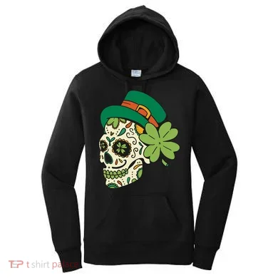 St Patricks Clover Skull Women's Hoodie