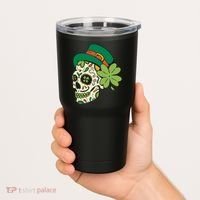 St Patricks Clover Skull Tumbler thumb 2
