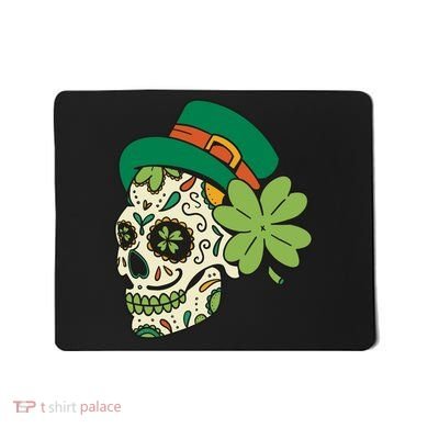 St Patricks Clover Skull Mousepad