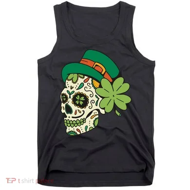 St Patricks Clover Skull Tank Top