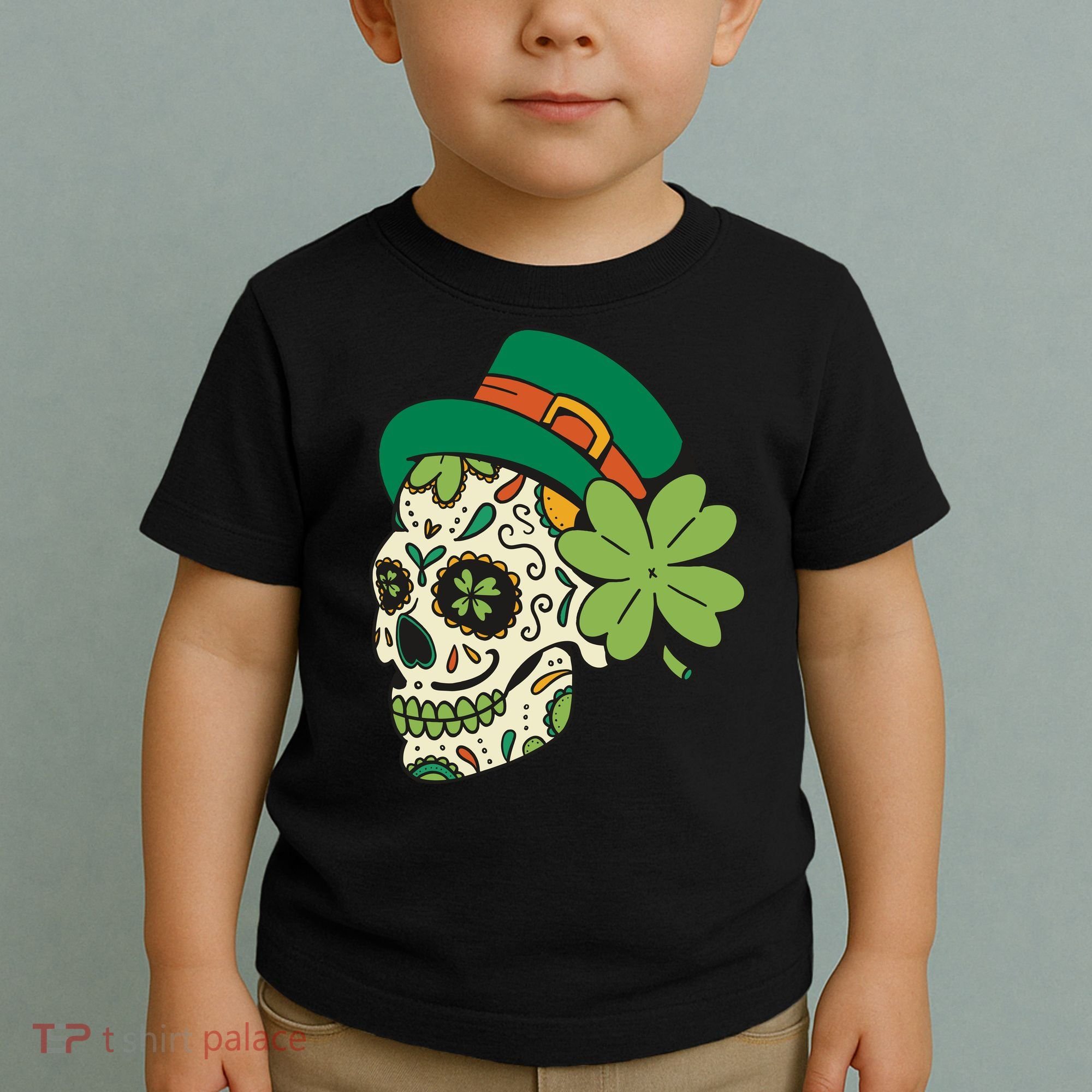 St Patricks Clover Skull Toddler T-Shirt
