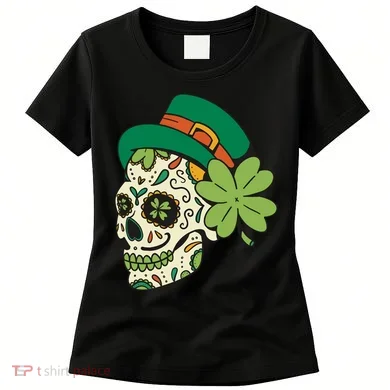 St Patricks Clover Skull Women's T-Shirt