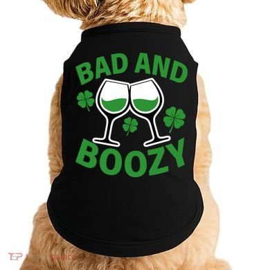 St Patrick's Day Bad and Boozy Doggie Tank