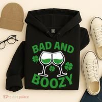 St Patrick's Day Bad and Boozy Hoodie thumb 4