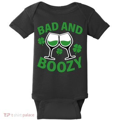 St Patrick's Day Bad and Boozy Baby Bodysuit