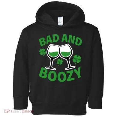 St Patrick's Day Bad and Boozy Toddler Hoodie