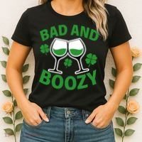 St Patrick's Day Bad and Boozy Women's T-Shirt thumb 2