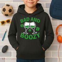 St Patrick's Day Bad and Boozy Kids Hoodie thumb 2