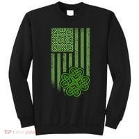 St Patrick's Day Celtic Shamrock US American Flag Sweatshirt thumb 0