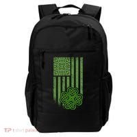 St Patrick's Day Celtic Shamrock US American Flag Backpack thumb 0