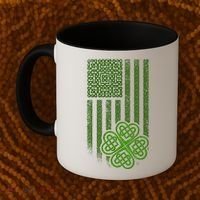 St Patrick's Day Celtic Shamrock US American Flag Coffee Mug thumb 2
