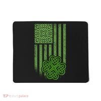 St Patrick's Day Celtic Shamrock US American Flag Mousepad thumb 0