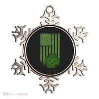 St Patrick's Day Celtic Shamrock US American Flag Ornament thumb 0