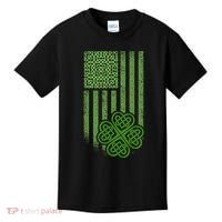 St Patrick's Day Celtic Shamrock US American Flag Kids T-Shirt thumb 0
