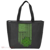 St Patrick's Day Celtic Shamrock US American Flag Tote Bag thumb 0