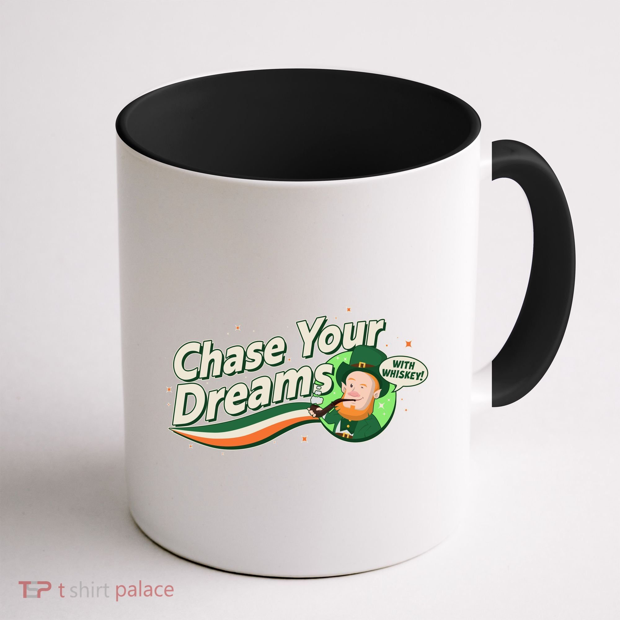 St Patrick's Day Chase Your Dreams With Whiskey Coffee Mug