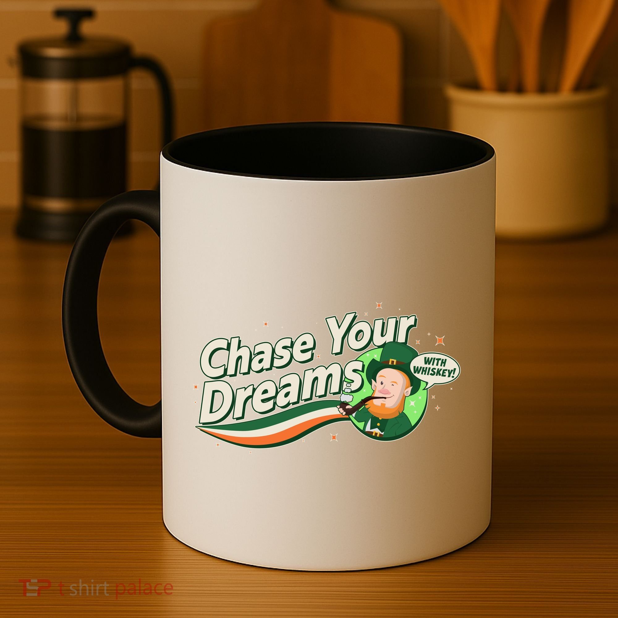 St Patrick's Day Chase Your Dreams With Whiskey Coffee Mug