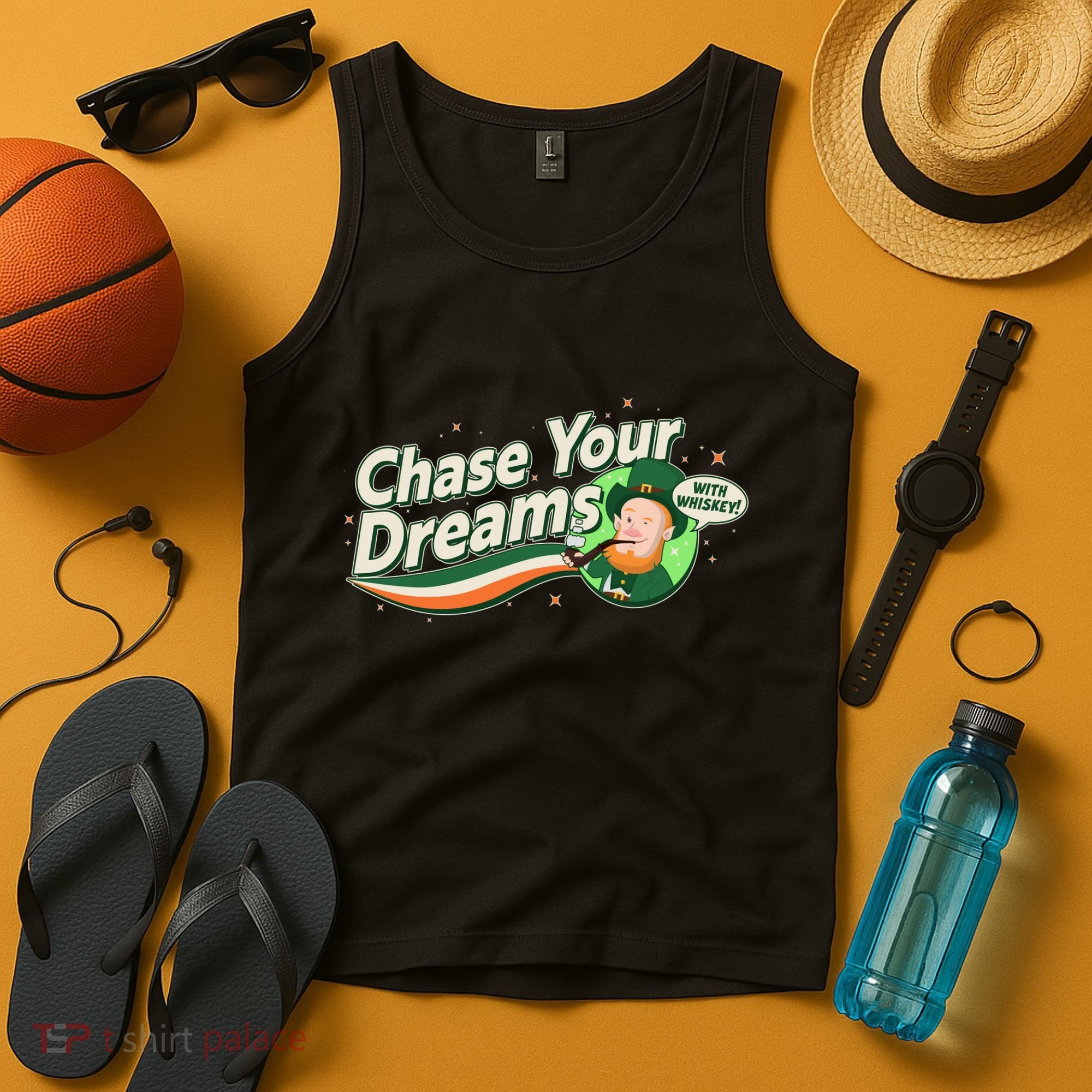 St Patrick's Day Chase Your Dreams With Whiskey Tank Top