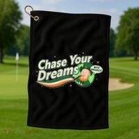 St Patrick's Day Chase Your Dreams With Whiskey Golf Towel thumb 1