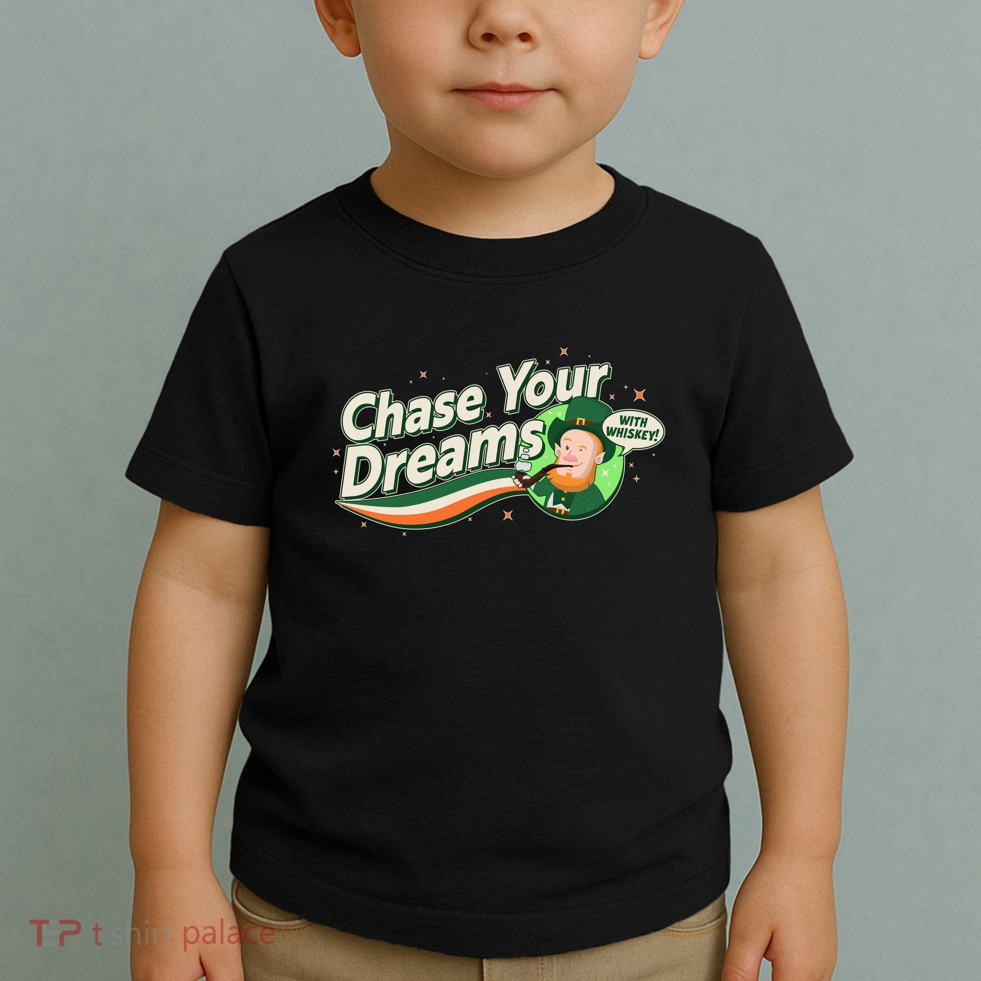 St Patrick's Day Chase Your Dreams With Whiskey Toddler T-Shirt