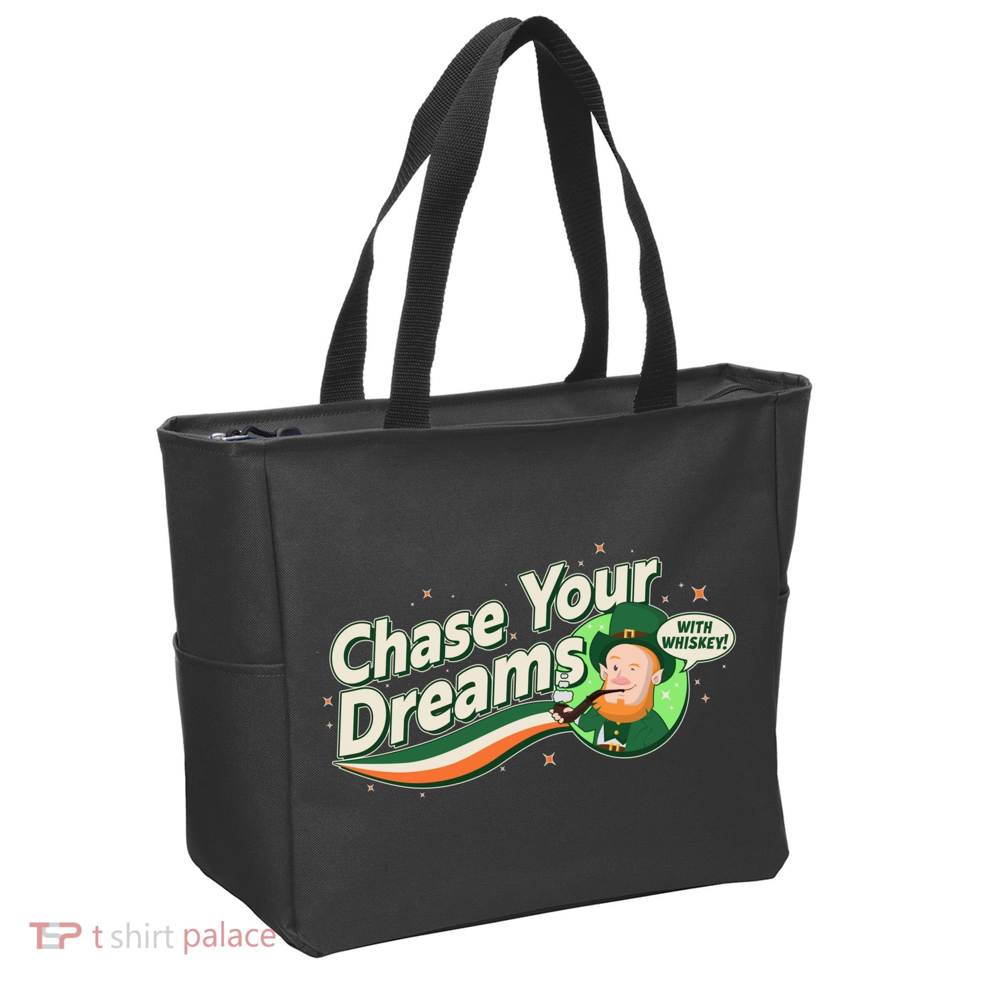 St Patrick's Day Chase Your Dreams With Whiskey Tote Bag