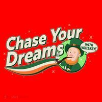 St Patrick's Day Chase Your Dreams With Whiskey Santa Hat thumb 1