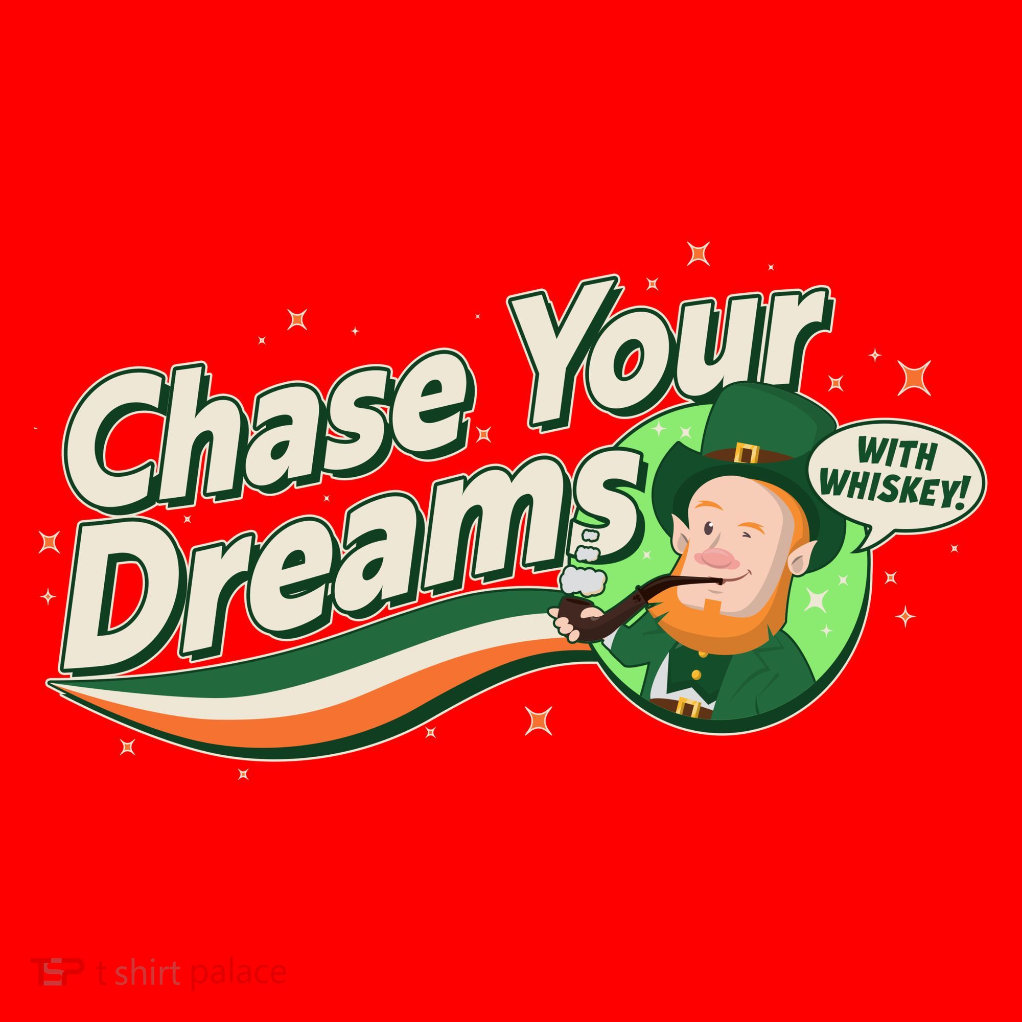 St Patrick's Day Chase Your Dreams With Whiskey Santa Hat