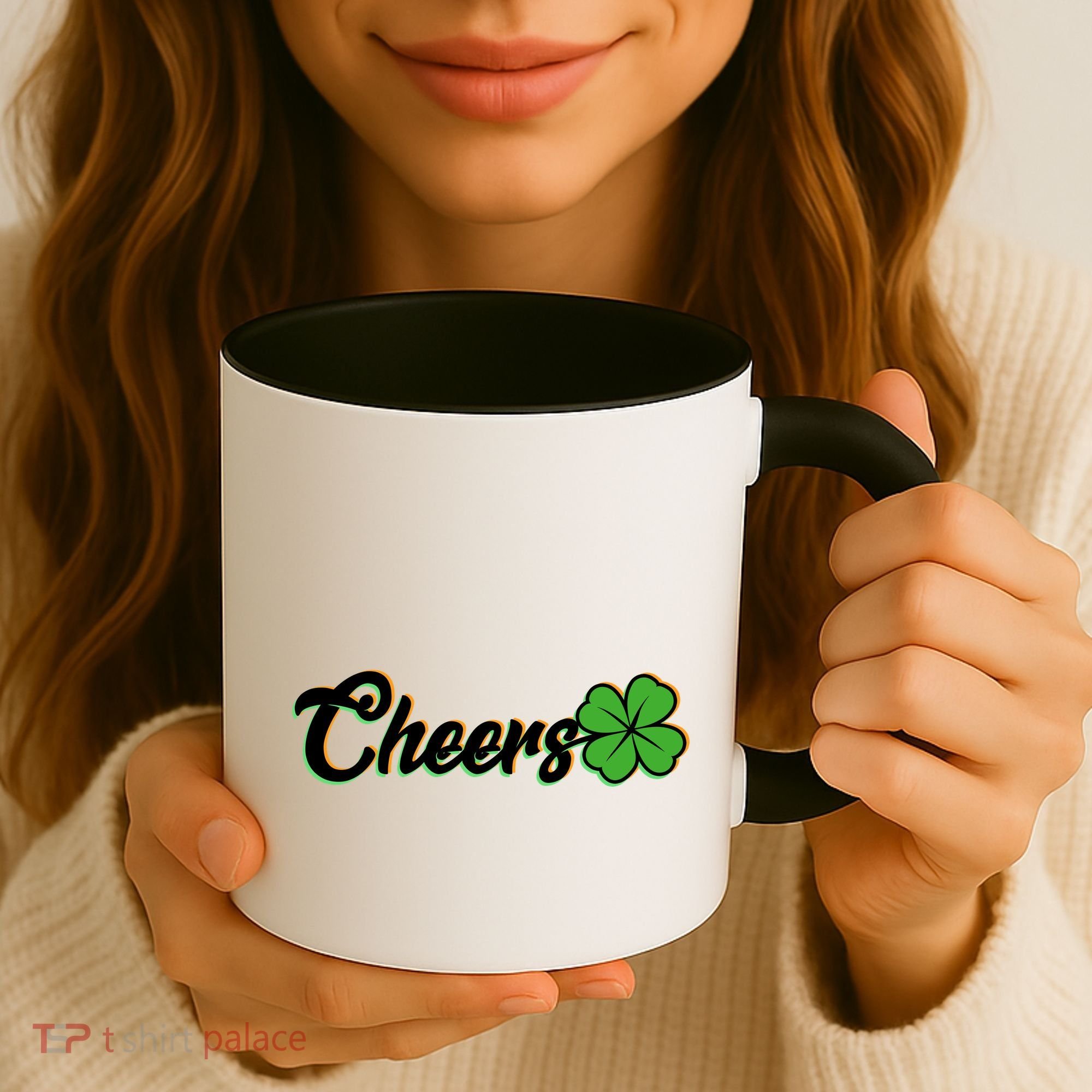 St Patrick's Day Cheers Clover Coffee Mug