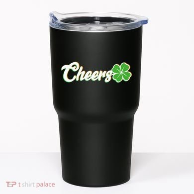St Patrick's Day Cheers Clover Tumbler