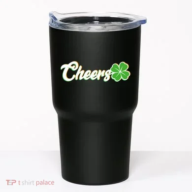 St Patrick's Day Cheers Clover Tumbler