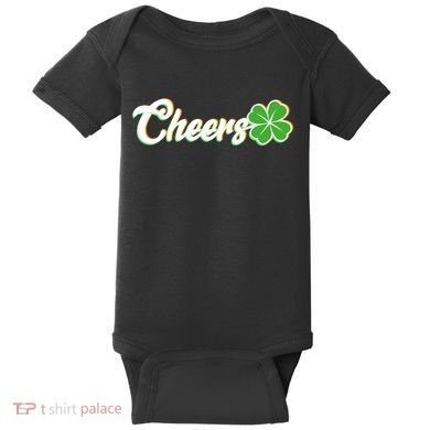 St Patrick's Day Cheers Clover Baby Bodysuit