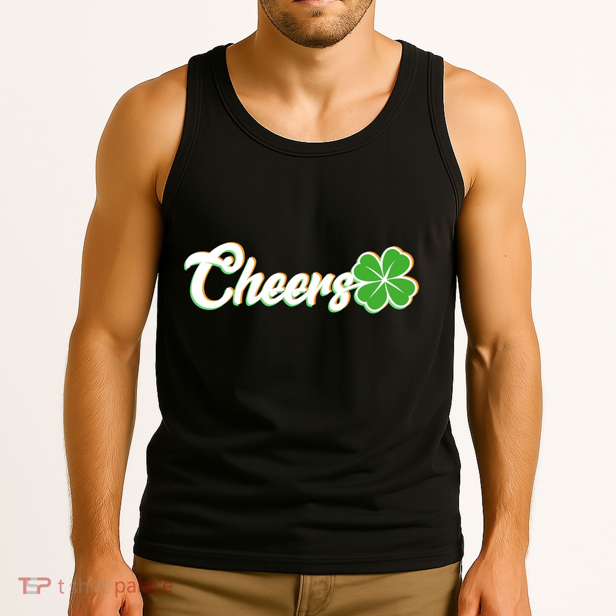 St Patrick's Day Cheers Clover Tank Top