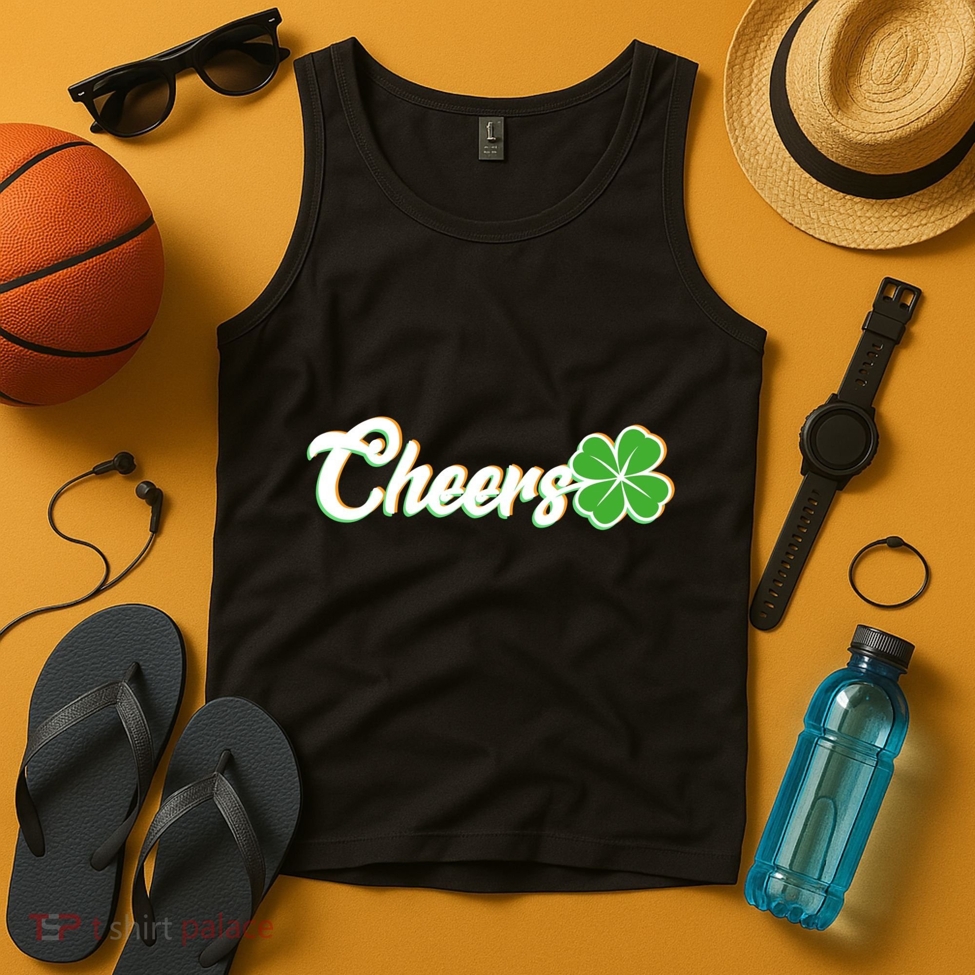 St Patrick's Day Cheers Clover Tank Top