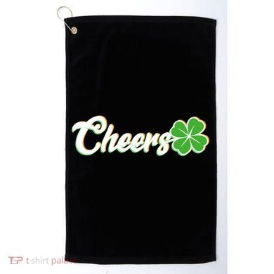 St Patrick's Day Cheers Clover Golf Towel