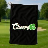 St Patrick's Day Cheers Clover Golf Towel thumb 1
