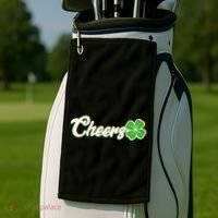 St Patrick's Day Cheers Clover Golf Towel thumb 2
