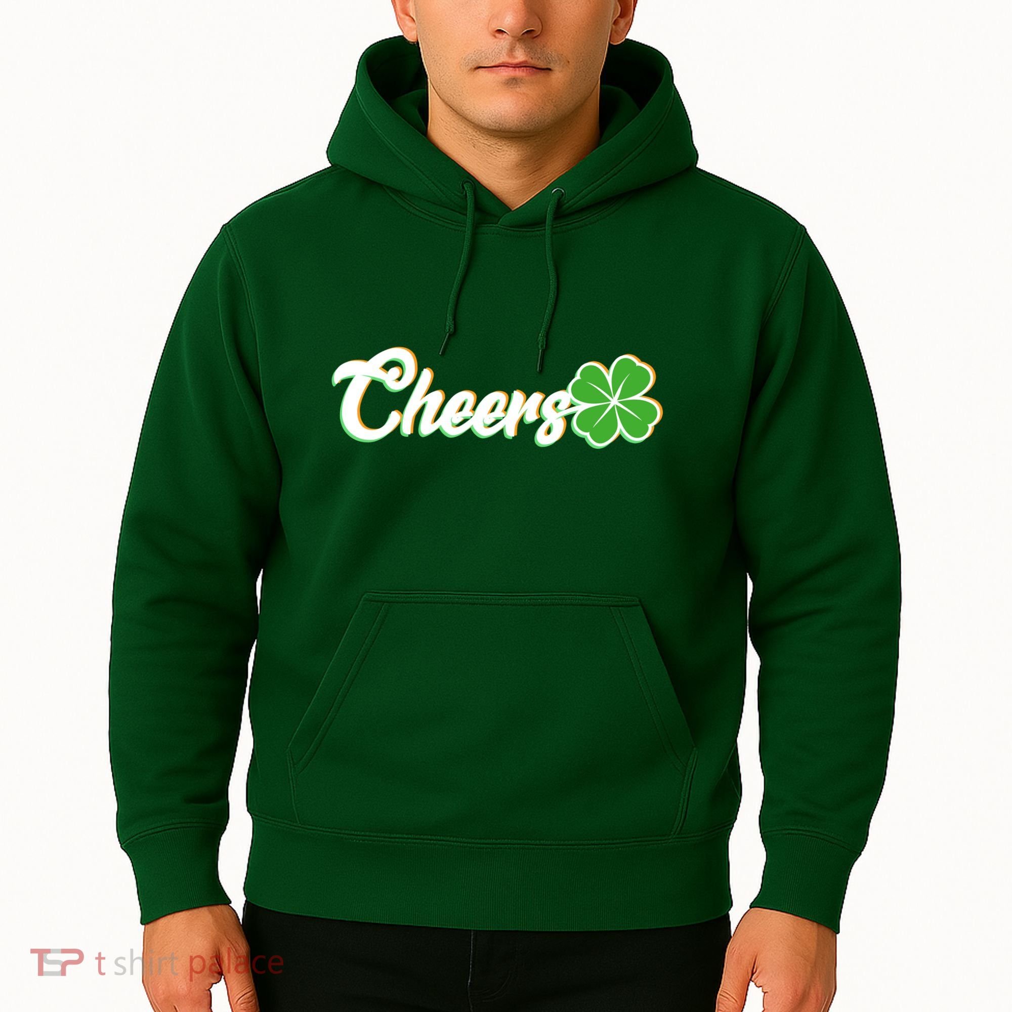 St Patrick's Day Cheers Clover Hoodie