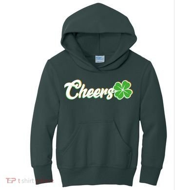St Patrick's Day Cheers Clover Kids Hoodie