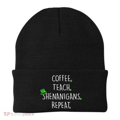 St Patrick's Day Coffee Teach Shenanigans Repeat Beanie