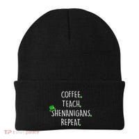 St Patrick's Day Coffee Teach Shenanigans Repeat Beanie thumb 0