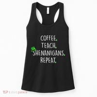 St Patrick's Day Coffee Teach Shenanigans Repeat Women's Tank Top thumb 0
