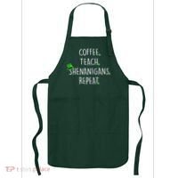St Patrick's Day Coffee Teach Shenanigans Repeat Apron thumb 0