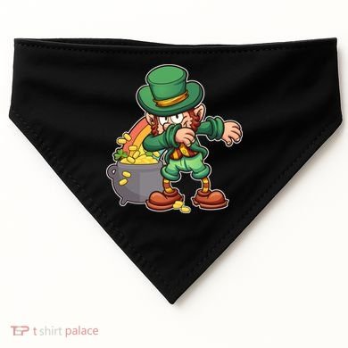 St Patricks Day Dabbing Leprechaun Pot Of Gold USA-Made Doggie Bandana