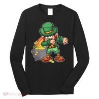 St Patricks Day Dabbing Leprechaun Pot Of Gold Long Sleeve Shirt thumb 0