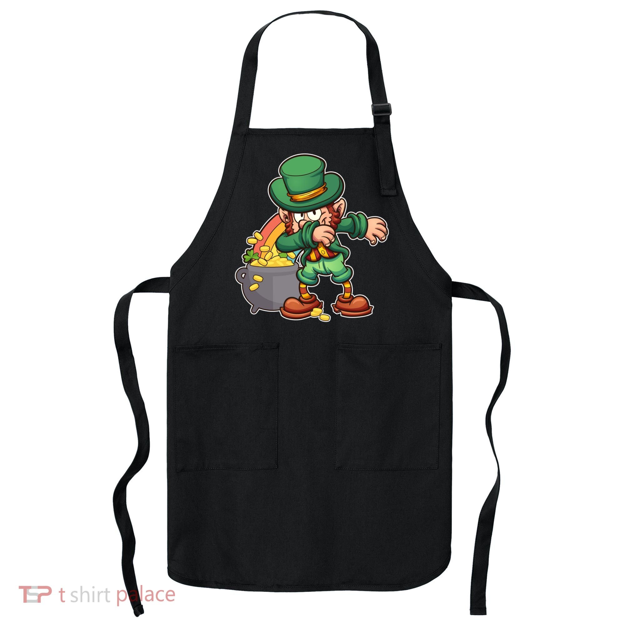 St Patricks Day Dabbing Leprechaun Pot Of Gold Apron
