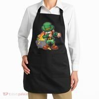 St Patricks Day Dabbing Leprechaun Pot Of Gold Apron thumb 2
